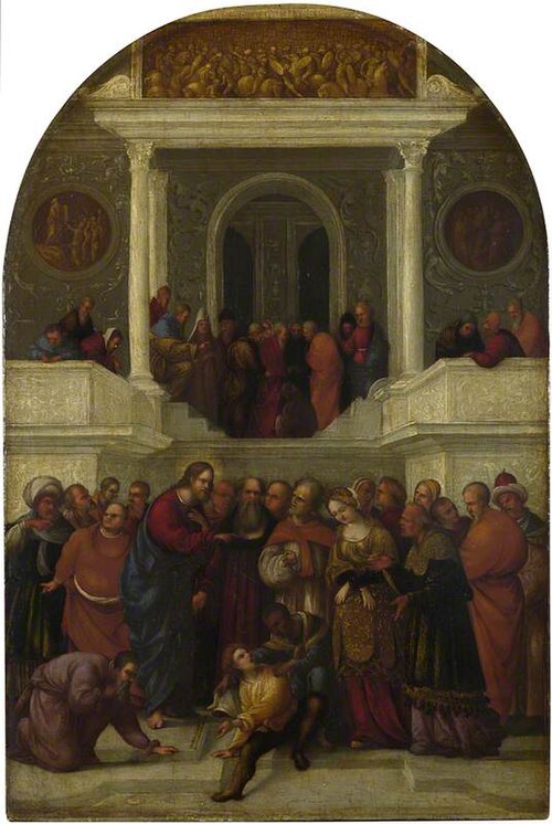 Christ and the Woman taken in Adultery, 1522, Ludovico Mazzolino
