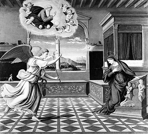 The Annunciation to Mary, 1545, Girolamo da Santa Croce
