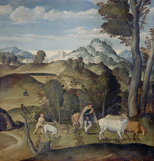 Le Jeune Mercure volant le troupeau d'Apollon, 1540, Girolamo da Santa Croce