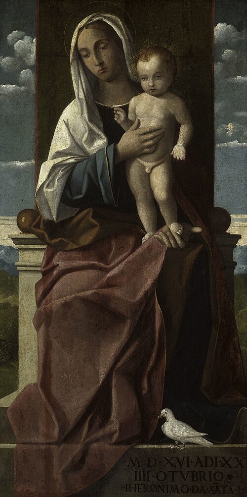 Virgin and Child Enthroned, 1516, Girolamo da Santa Croce