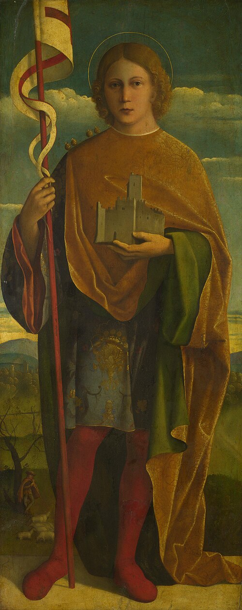 A Saint with a Fortress and a Banner, 1518, Girolamo da Santa Croce