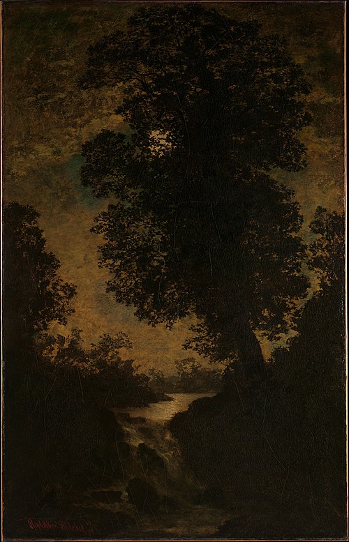 A Waterfall, Moonlight, 1886, Ralph Albert Blakelock