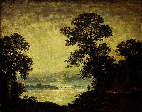 Moonlight, Indian Encampment, 1887, Ralph Albert Blakelock