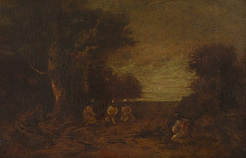 Moonlit Landscape with Indian, 1880, Ralph Albert Blakelock