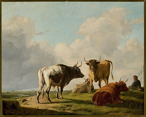 Cows in the pasture, , Eugène Verboeckhoven