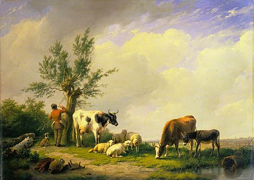Sheep and Cows, 1844, Eugène Verboeckhoven
