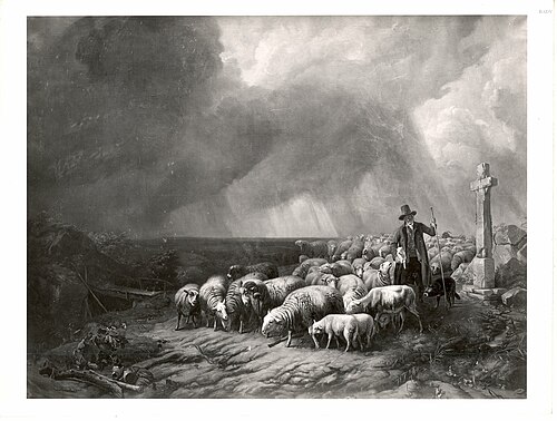 Schafherde vom Gewitter überrascht, 1823, Eugène Verboeckhoven