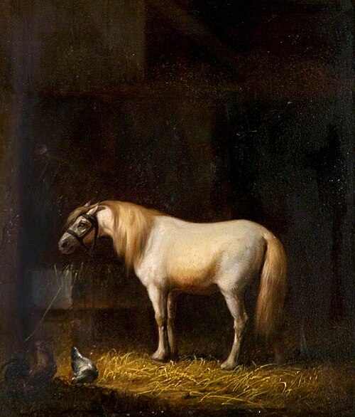A Horse Feeding in a Stable, , Eugène Verboeckhoven