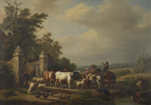 Leaving for the Market, 1854, Eugène Verboeckhoven