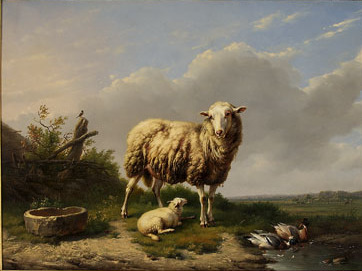 sheep and ducks, 1849, Eugène Verboeckhoven