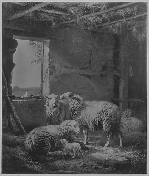 Holländischer Schafstall, 1844, Eugène Verboeckhoven