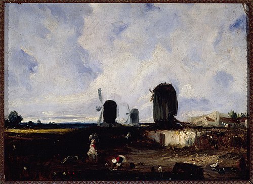 Moulins près de la Glacière, vers 1820, 1820, Paul Huet