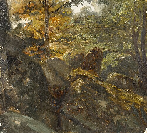 Les rochers du calvaire en foret de Fontainebleau, 1859, Paul Huet