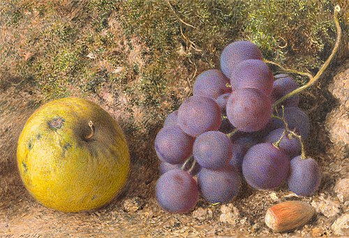 Apple, Grapes and a Cob-Nut, 1850, William Henry Hunt