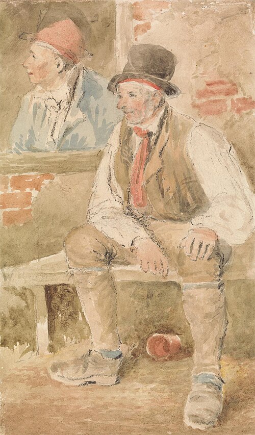 Two Peasants by a Window, , William Henry Hunt
