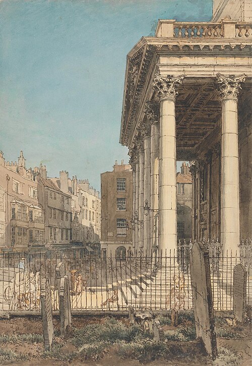 The Portico of St. Martin-in-the-Fields, 1862, William Henry Hunt