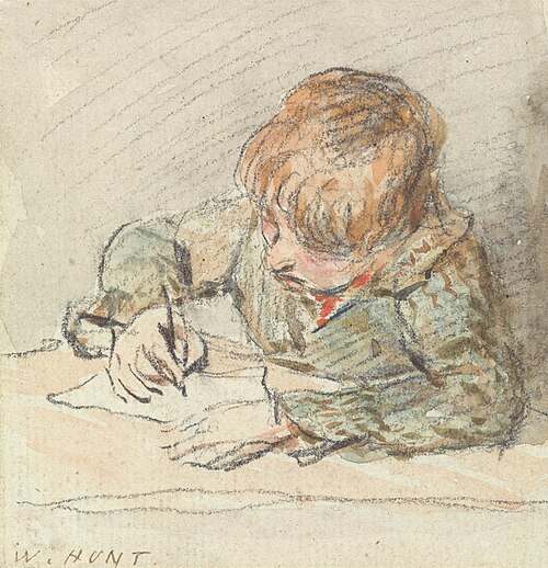 A Boy Writing, 1830, William Henry Hunt