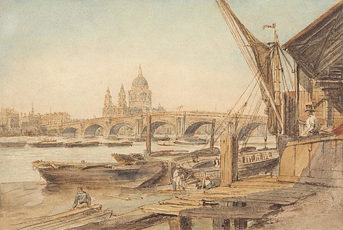 St. Paul's Cathedral and Blackfriar's Bridge, 1817, William Henry Hunt