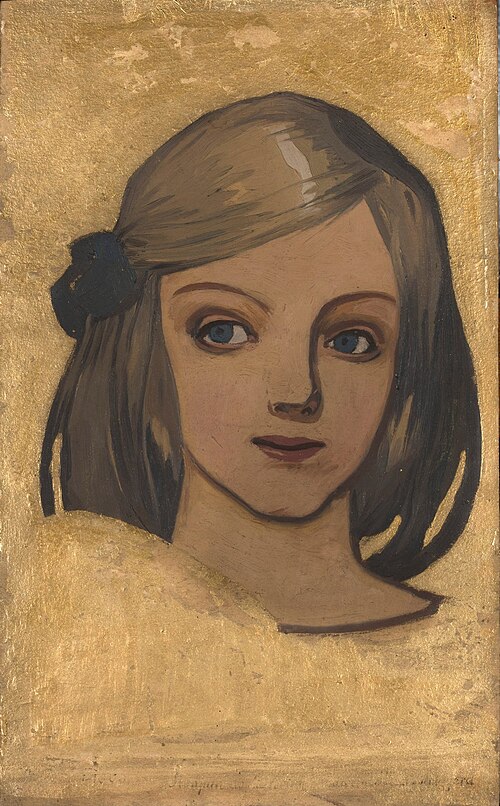 Head of a girl against gold background, 1901, Józef Mehoffer