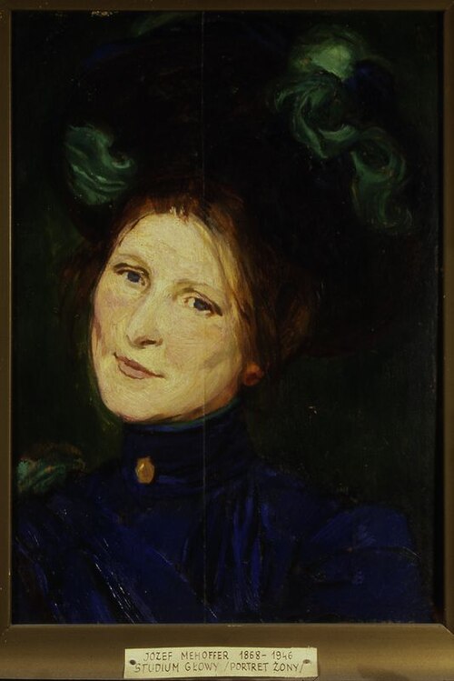 Wife’s portrait study, sketch for “Strange garden”, 1902, Józef Mehoffer