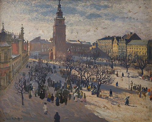 Main Market Square in Krakow, 1903, Józef Mehoffer