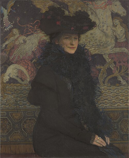 Portret żony na tle Pegaza, 1913, Józef Mehoffer