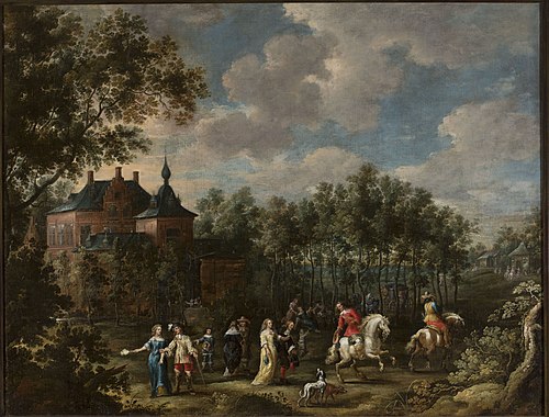 Scene in a park, 1650, Lucas van Uden