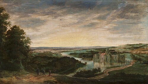 Landscape with a Hawking Party, 1600, Lucas van Uden