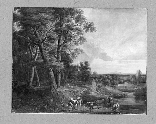 Landscape with a water-mill, 1620, Lucas van Uden
