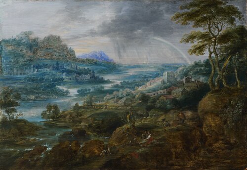 Landscape with a rainbow, 1640, Lucas van Uden