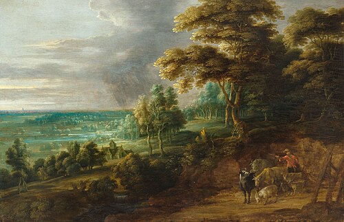 Wooded landscape, 1650, Lucas van Uden