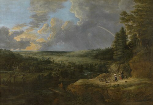Landscape with Rainbow, , Lucas van Uden