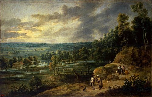 Paysage avec une Diseuse de bonne aventure, 1640, Lucas van Uden