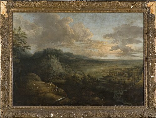 Vergezicht met veehoeder en vee, 1638, Lucas van Uden