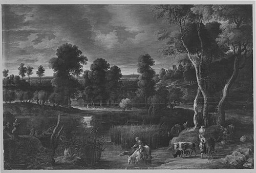 Flachlandschaft bei Sonnenuntergang, 1633, Lucas van Uden