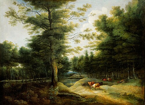 Forest Landscape with Cows, , Lucas van Uden