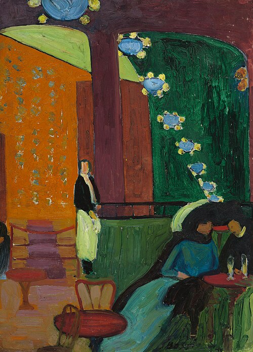 Interior with three Figures in the Café, 1910, Erma Bossi