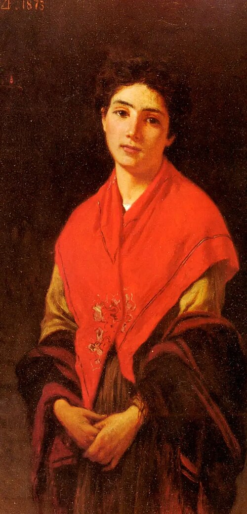 Woman in red, 1873, Federico Zandomeneghi