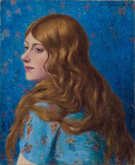 Buste de femme rousse vue de profil, 1913, Federico Zandomeneghi