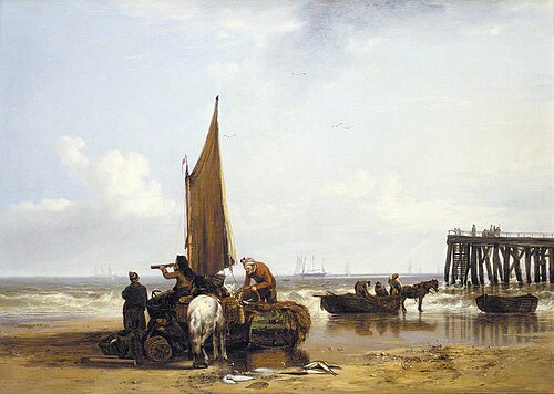 Yarmouth Beach and Jetty, Norfolk, 1828, Joseph Stannard