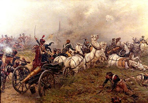 The Capture of a French Battery by the 52nd Regiment at Waterloo, 1896, Ernest Crofts