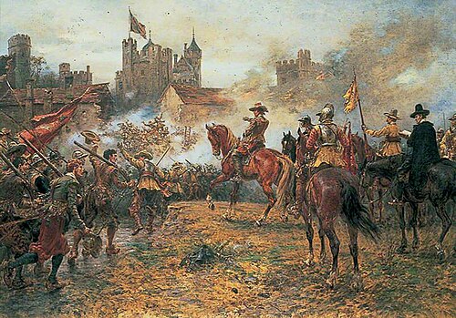 Oliver Cromwell at the Storming of Basing House, , Ernest Crofts