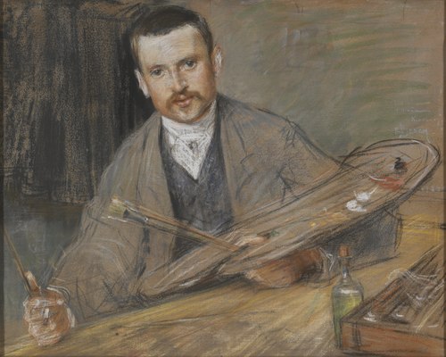 Johan Kindborg, 1861-1907, konstnär, gift med trägravören Emy Edman, 1884, Richard Bergh