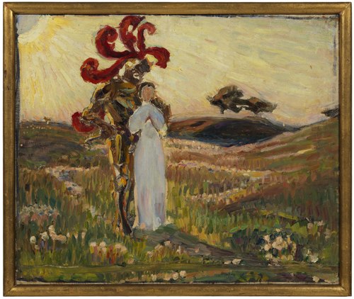 Sketch for The Knight and the Maid, 1894, Richard Bergh
