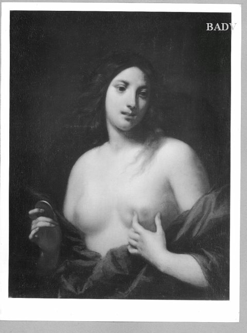 "Abundantia", weiblicher Halbakt mit blauem Tuch", 1625, Francesco Furini