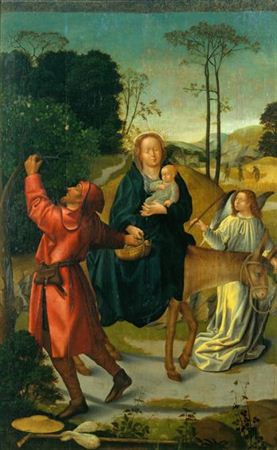 Escape to Egypt from Polyptych of Capela-mor da Sé de Viseu, 1503, Grão Vasco