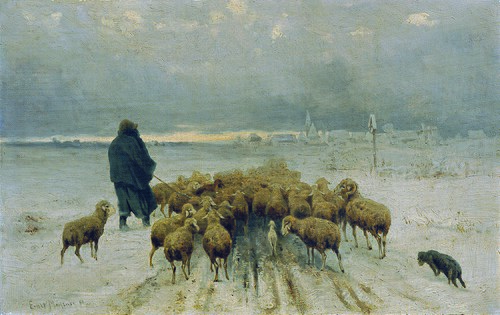 Heimkehrende Schafherde, 1890, Ernst Adolph Meissner