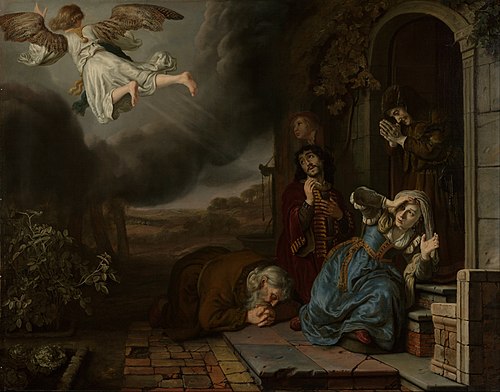 The Angel Taking Leave of Tobit and His Family, 1649, Jan Victors