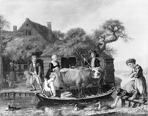 Scene outside a Dutch Farm, 1650, Jan Victors