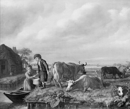 Milking Scene, 1655, Jan Victors